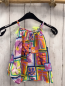 Preview: Next  Playsuit Gr. 68  bunte Quadrate mit Blumen gelbe Bommln 