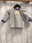 Preview: Steiff Langarmshirt Gr. 74  grau blauer Bund