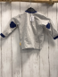 Preview: Steiff Langarmshirt Gr. 74  grau blauer Bund