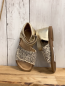 Preview:   Sandalen  Gr. 25  golden + beige schwarz Fellmuster  