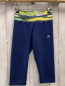 Preview: Adidas  Sportleggings  Gr. 146/152  blau + hellgrün gelb grauer Streifenbund