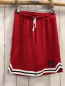 Preview: Terranova  Sportshorts  Gr. 152  rot Lochmuster weiß schwarzer Streifensaum weiße Kordel 