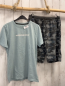 Preview: 2tlg Next  T-Shirt  Shorts  Gr. 170  hellblau Schrift + grau mit hellgrau blauem Druck 