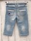 Preview:   Caprihose  Gr. 104  blau Jeans Blumen Käfer weißer Spitzenbund mit Lochstickerei Bund verstellbar 