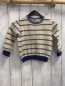 Preview: Kuxo  Pullover  Gr. 92  beige lila Streifen blauer Bund 70 %Wolle 30 % Cashmere