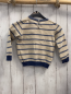 Preview: Kuxo  Pullover  Gr. 92  beige lila Streifen blauer Bund 70 %Wolle 30 % Cashmere