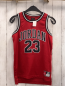 Preview: Jordan Sportshirt  Gr. 152  rot Lochmuster schwarz weißer Streifenbund + Schrift 