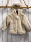Preview: Zara Plüschjacke  Gr. 98  beige Kapuze 