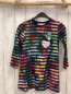 Preview: Desigual  Kleid  Gr. 104  blau bunte Streifen Pailettenherzen 
