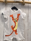 Preview: H&M Playsuit Gr. 74  weiß graue Streifen Tigger