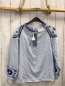 Preview: Staccato Bluse Gr. 140  hellblau dunkelblaue Stickerei