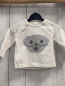Preview: H&M  Pullover  Gr. 62  weiß Strick grauer Tierkopf 