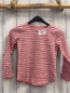 Preview:   Langarmshirt  Gr. 110  rosa aubergine Streifen silber Blumen