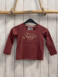 Preview: Vertbaudet  Langarmshirt  Gr. 104  rostrot goldene Glitzerschrift blumen