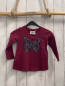 Preview:   Langarmshirt  Gr. 98  weinrot blauer Schmetterling mit Blumen 