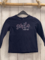 Preview:   Langarmshirt  Gr. 104  blau Schrift mit Blumen 