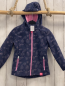 Preview: Northville  Softshelljacke  Gr. 110  grau hellgraue Sternblumen bunte Punkte rosa Reißverschluss 