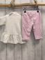 Preview: 2tlg Blue Seven  Pullover + Leggings  Gr. 68  weiß rosa NIck Reh mit Mütze Blumen 