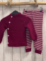 Preview: 2tlg Reiff  Pullover + Leggings  Gr. 80  pflaume + pflaume rosa Streifen Strick 100 % Schurwolle 