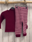 Preview: 2tlg Reiff  Pullover + Leggings  Gr. 80  pflaume + pflaume rosa Streifen Strick 100 % Schurwolle 