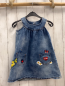 Preview: Monnalisa  Kleid  Gr. 110  blau jeans bunte Aufnäher