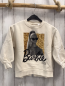 Preview: Zara  Pullover  Gr. 122  creme goldenes Pailettenrechteck Barbie schwarze Schrift 