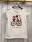 Preview: H&M  T-Shirt  Gr. 134  weiß Mädchen mit Fahrrad Schmettrelinge Blumen 