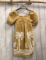 Preview: Zara  Kleid  Gr. 128  ocker + weiße Häkelpalmen 