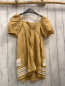 Preview: Zara  Kleid  Gr. 128  ocker + weiße Häkelpalmen 