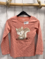Preview:   Langarmshirt Gr. 128  lachs weiße Punkte Plüscheichhörnchen 