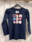 Preview:   Langarmshirt Gr. 128  blau Rüschen an den Schultern kleine Bilder 