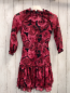 Preview: BonPrix  Kleid  Gr. 128  schwarz weinrot rosa Rosen 