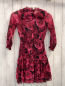 Preview: BonPrix  Kleid  Gr. 128  schwarz weinrot rosa Rosen 