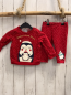Preview: 2tlg Pullover + Leggings  Gr. 74   rot weiße Punkte Pinguine goldene Schrift 