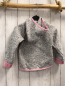 Preview: H&M  Strickjacke  Gr. 92  grau hellgrau meliert rosa Bund + Reißverschuss 