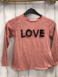 Preview: H&M Langarmshirt Gr. 122  beerenton schwarze Punkte Plüschschrift