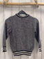 Preview: H&M  Pullover  Gr. 110  schwarz grau meliert schwarz weißer Streifenbund Strick 