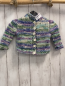 Preview:   Strickjacke  Gr. 80  hellgrün weiß lila blau hellblau weiß meliert selbst gestrickt 