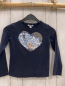 Preview: Okaidi  Langarmshirt  Gr. 116  blau Pailettenherz 