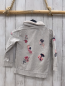 Preview:   Pullover  Gr. 116  hellgrau Blumen großer Kragen mit Plüschfutter 