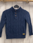 Preview:   Pullover  Gr. 116  blau Strick Zöpfe Knopfleiste weißes Plüschfutter am Kragen 