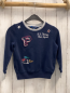 Preview: Ralph Lauren Pullover Gr. 116  blau grauer Bund Schrift