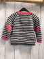Preview: H&M Pullover Gr. 74  grau weiße Streifen pink Schrift + Bund