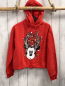 Preview: Disney  Pullover  Gr. 146  rot Kapuze Micky Mouse mit silber Glitzergeweih + Lichterkette 