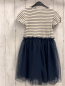 Preview:   Kleid  Gr. 116  weiß blau gestreiftes Oberteil mit Glitzerkirschenblauer Tüllrock