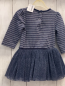 Preview:   Kleid Gr. 74  blau hellgrau silber Streife Tüllrock mit silber Glitzer 