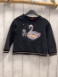 Preview: S´Oliver Pullover Gr. 104  schwarz meliert Pailettenschwan