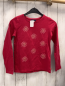 Preview: Okaidi Langarmshirt  Gr. 128  rot bunte Sternblumen mit Glitzer 