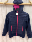 Preview: Salt & Pepper  Sweatjacke  Gr. 128  blau mit Rippen pink Reißverschlüsse 