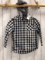 Preview: Benetton Hemd  Gr. 92  schwarz weiß kariert graue Kapuze 